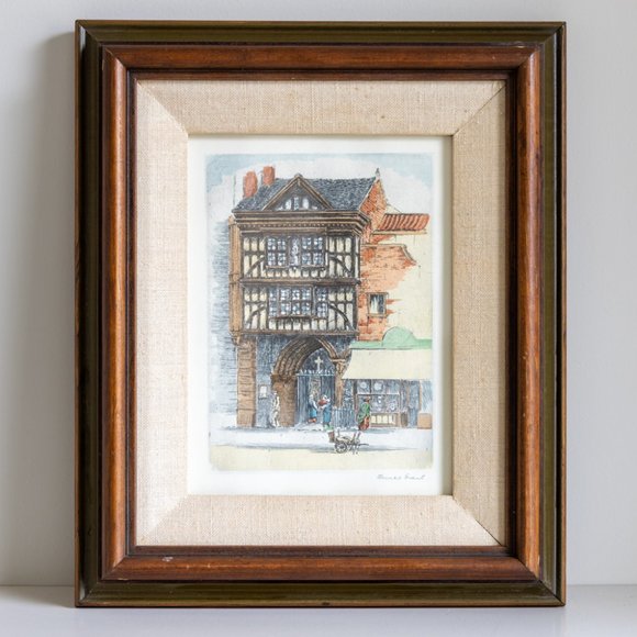 Vintage James Grant Signed Pencil-Etching “Georgetown Manor” – British Framed - Picture 1 of 4